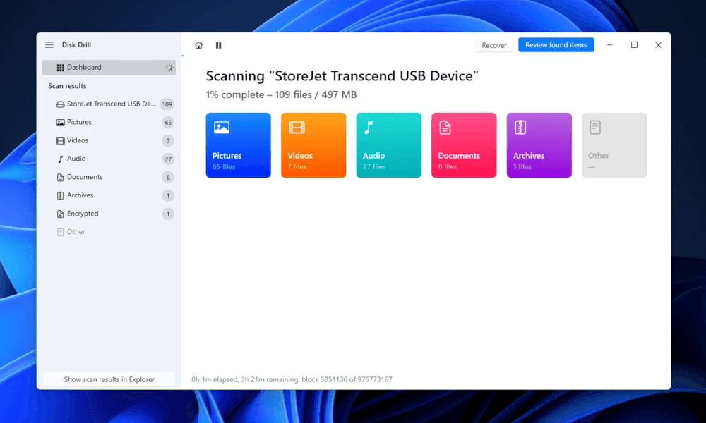 All four data recovery tools in action