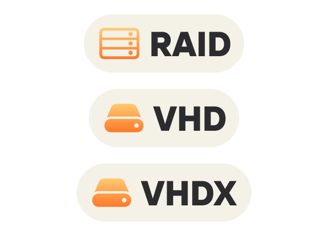 A variety of data storages supported